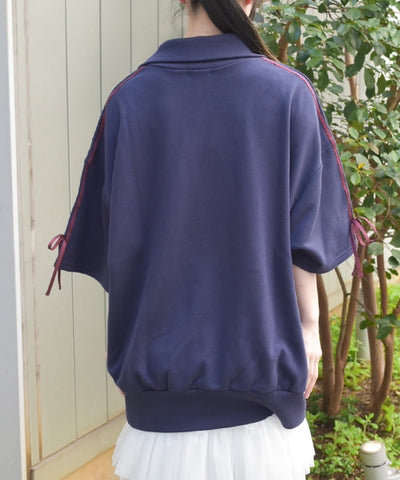 Ribbon Line Zip Sweatshirt