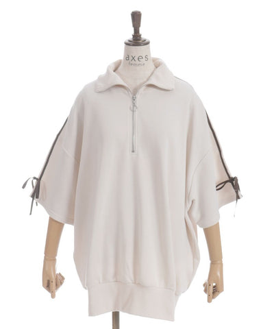 Ribbon Line Zip Sweatshirt