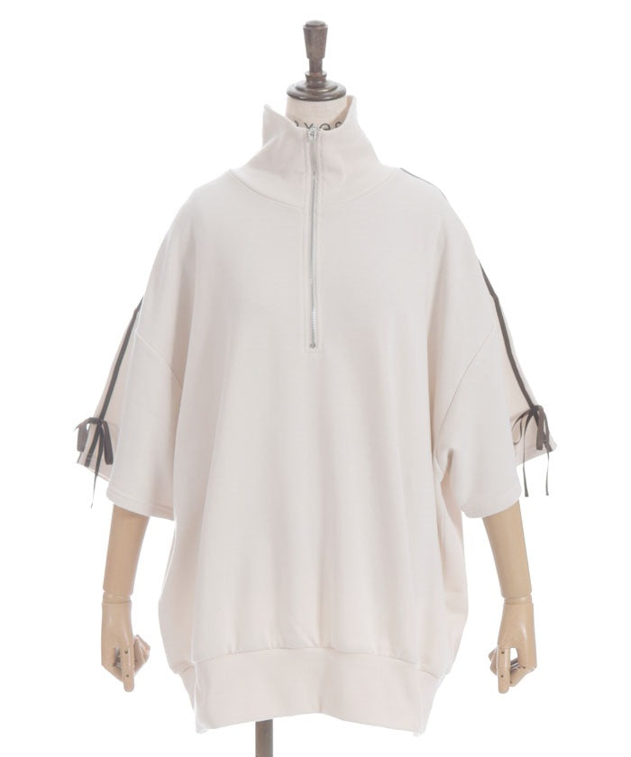Ribbon Line Zip Sweatshirt