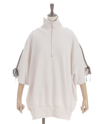 Ribbon Line Zip Sweatshirt
