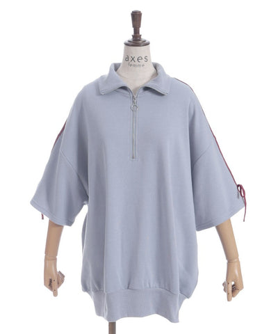 Ribbon Line Zip Sweatshirt