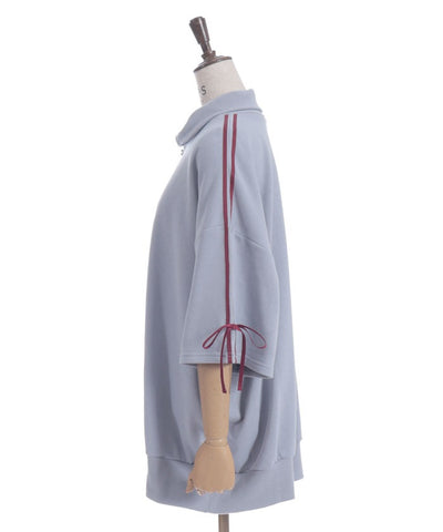 Ribbon Line Zip Sweatshirt