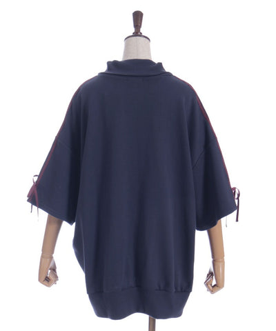 Ribbon Line Zip Sweatshirt