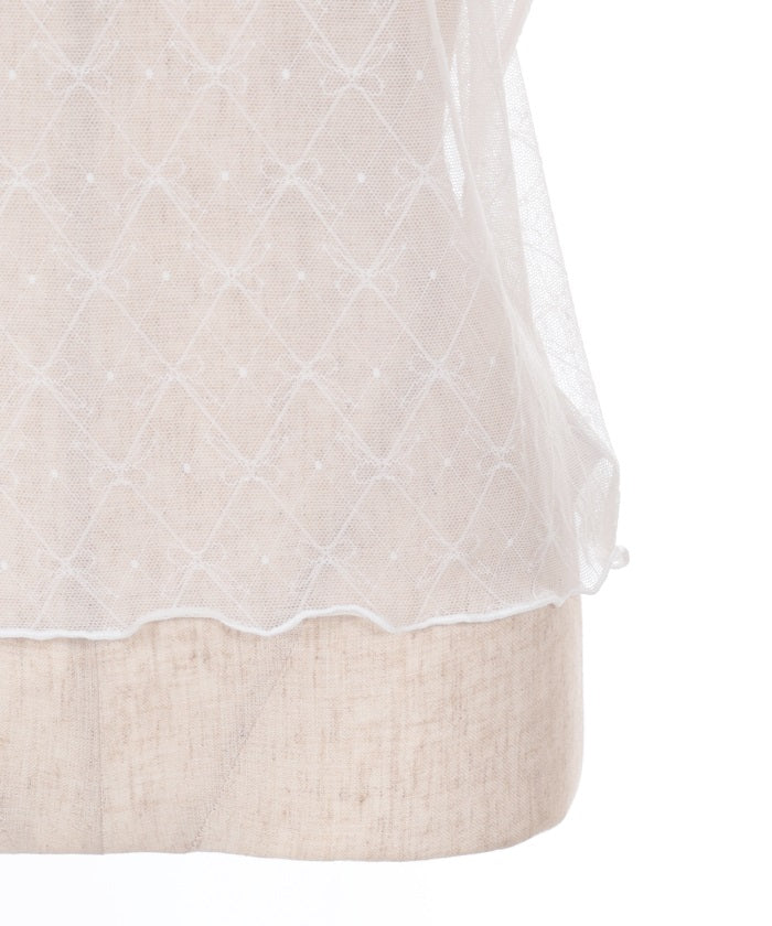 Ribbon Tulle Sheer Top