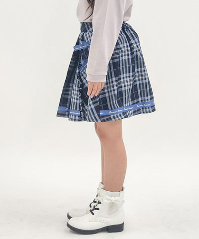 Boa Lining Ribbon Plaid Skort