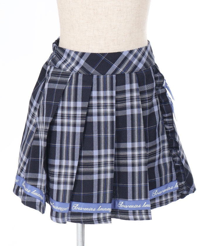 Boa Lining Ribbon Plaid Skort