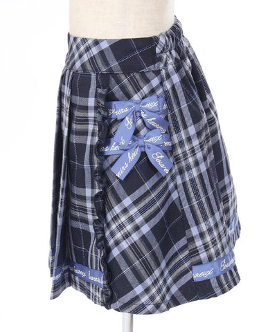 Boa Lining Ribbon Plaid Skort