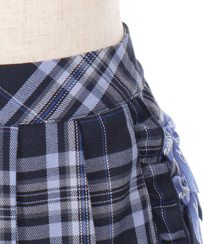 Boa Lining Ribbon Plaid Skort