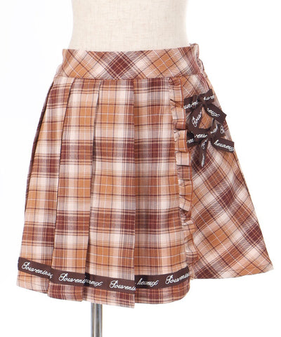 Boa Lining Ribbon Plaid Skort