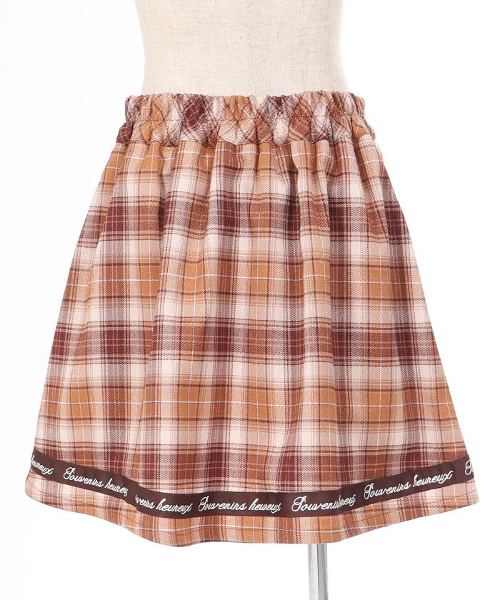 Boa Lining Ribbon Plaid Skort