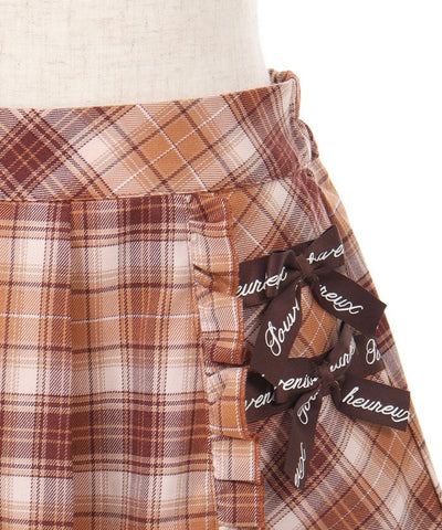 Boa Lining Ribbon Plaid Skort