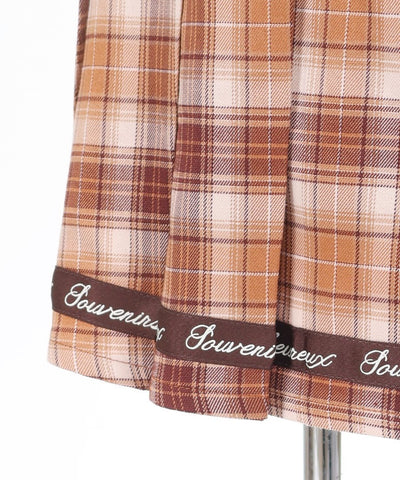 Boa Lining Ribbon Plaid Skort