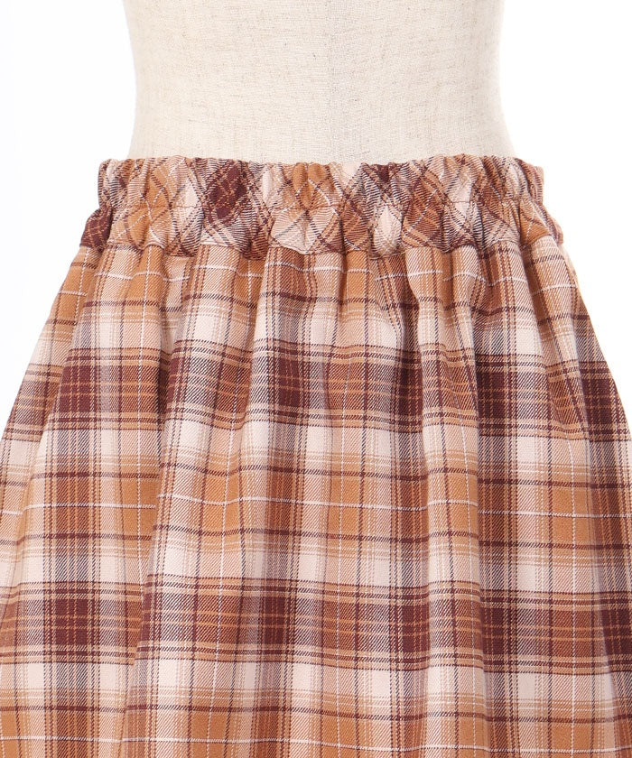 Boa Lining Ribbon Plaid Skort