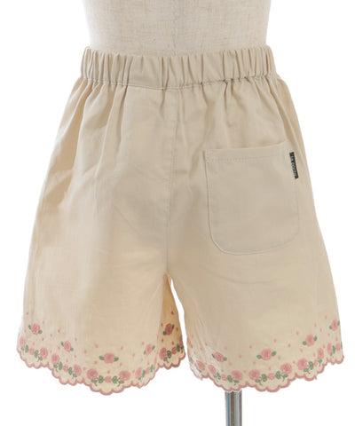 Flower Embroidery Short Pants