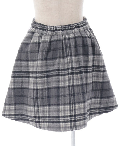 Shaggy Plaid Row Buttons Skort