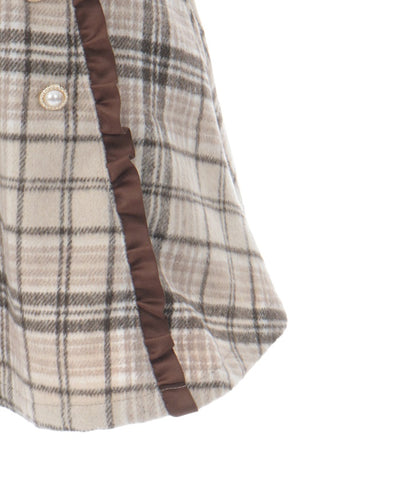 Shaggy Plaid Row Buttons Skort