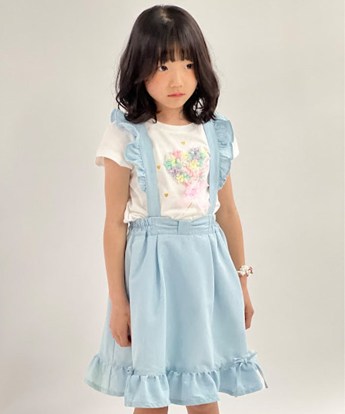 Suspenders Denim Skirt with Inner Shorts