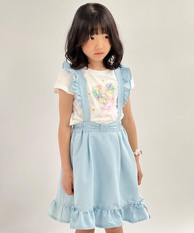 Suspenders Denim Skirt with Inner Shorts