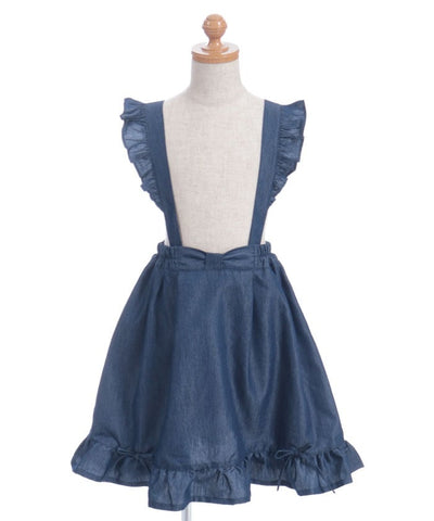 Suspenders Denim Skirt with Inner Shorts