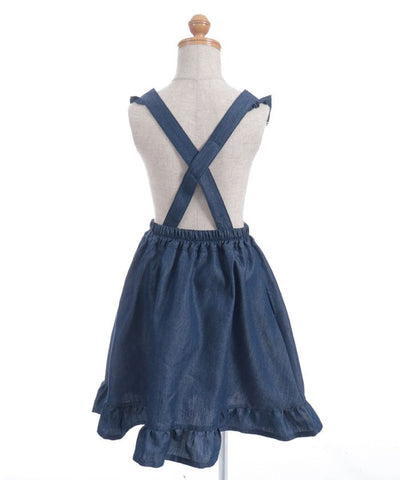 Suspenders Denim Skirt with Inner Shorts