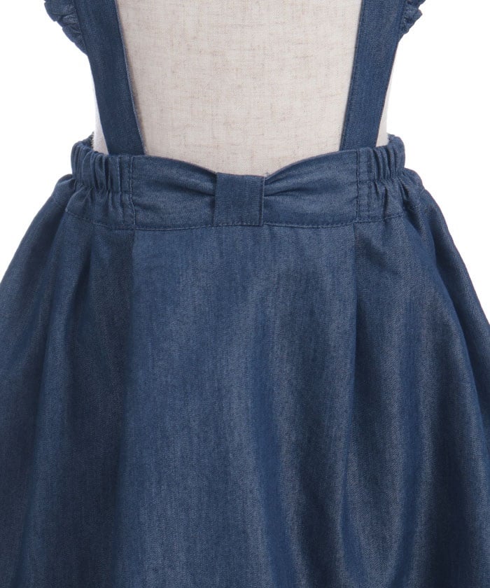Suspenders Denim Skirt with Inner Shorts