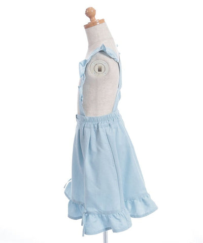 Suspenders Denim Skirt with Inner Shorts