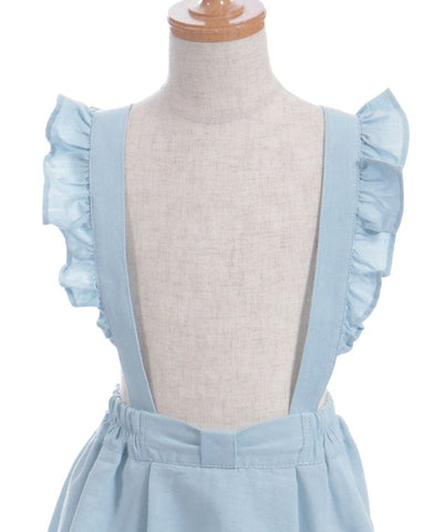 Suspenders Denim Skirt with Inner Shorts