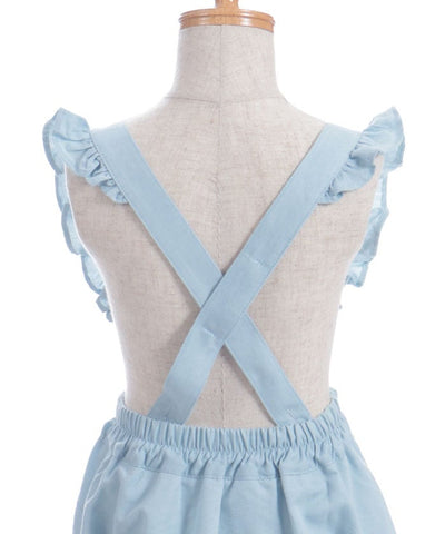 Suspenders Denim Skirt with Inner Shorts