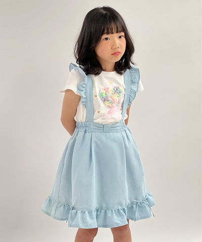 Suspenders Denim Skirt with Inner Shorts