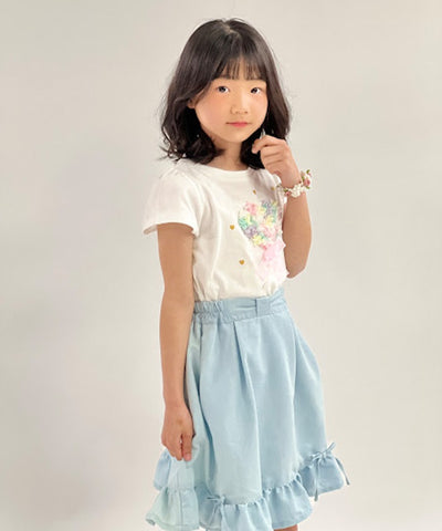 Suspenders Denim Skirt with Inner Shorts