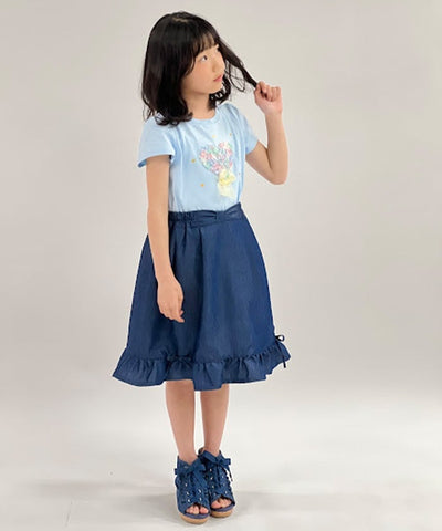 Suspenders Denim Skirt with Inner Shorts