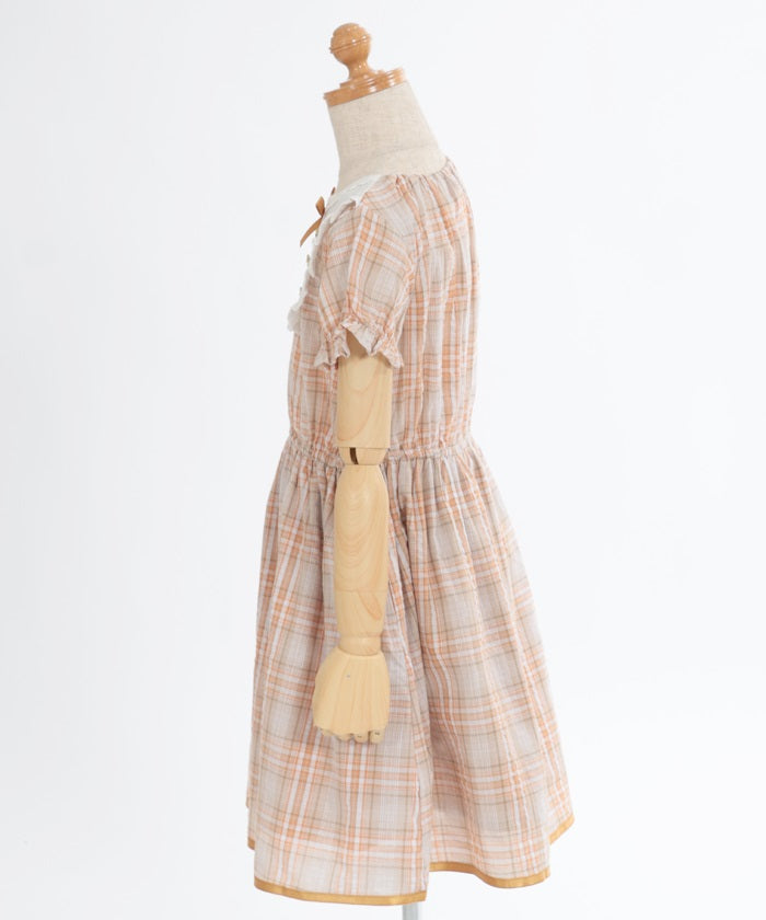 Logo Embroidery Summer Check Dress