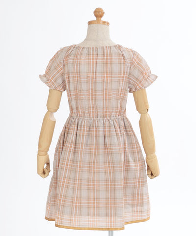 Logo Embroidery Summer Check Dress