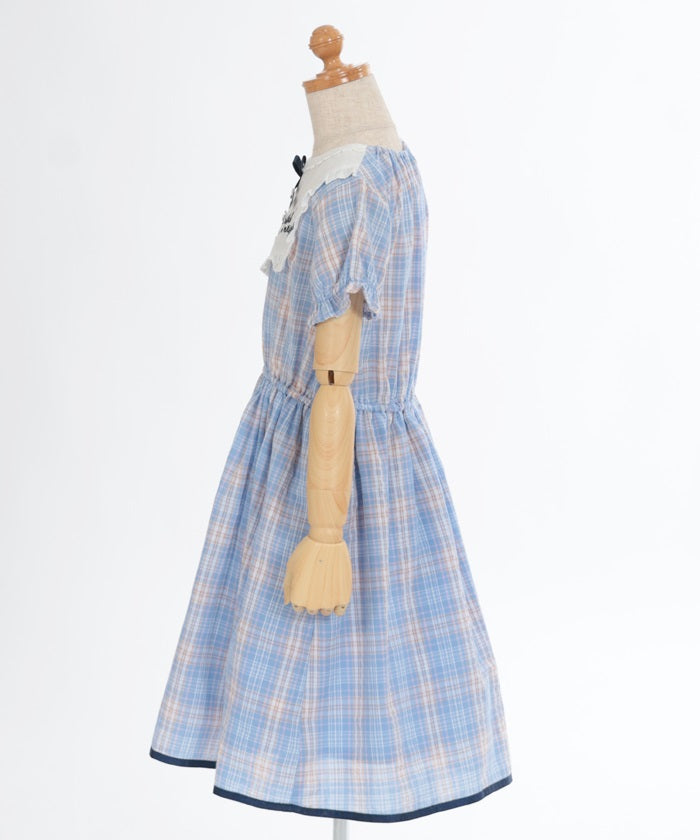 Logo Embroidery Summer Check Dress