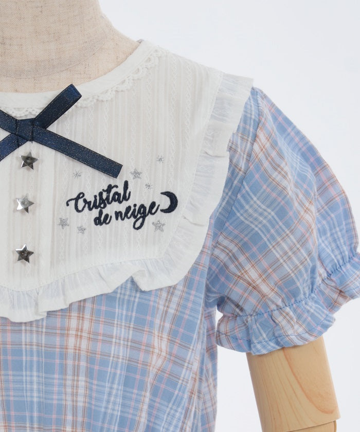 Logo Embroidery Summer Check Dress