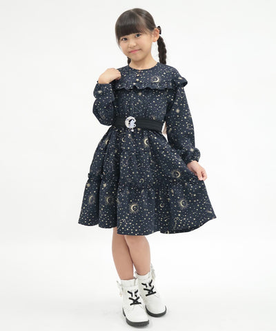 Celestial Starry Sky Foil Print Dress