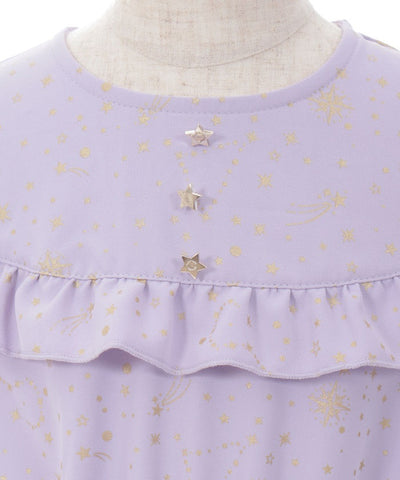 Celestial Starry Sky Foil Print Dress