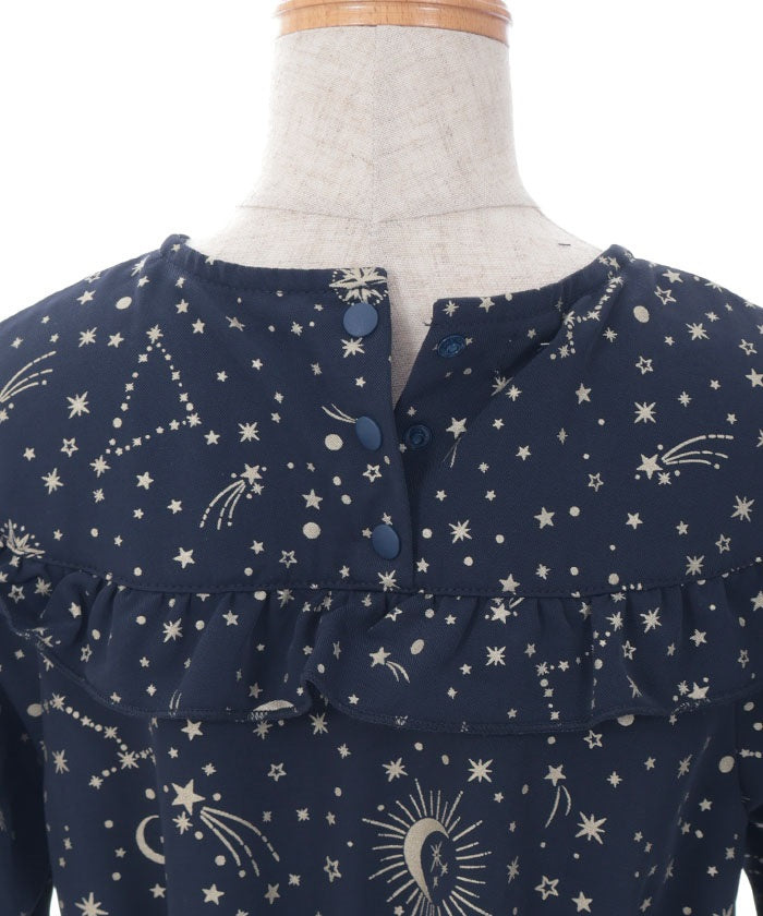 Celestial Starry Sky Foil Print Dress