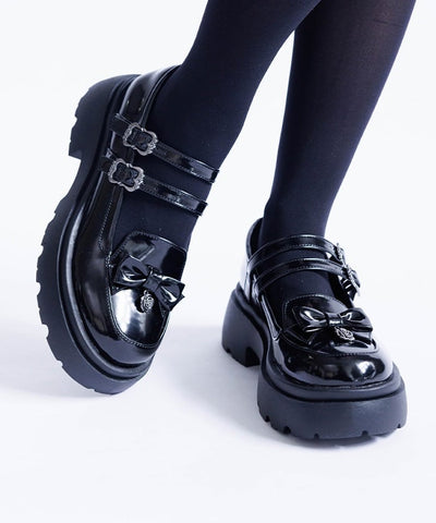 Double Strap Ribbon Loafers (Pre-order) – axes femme from JAPAN