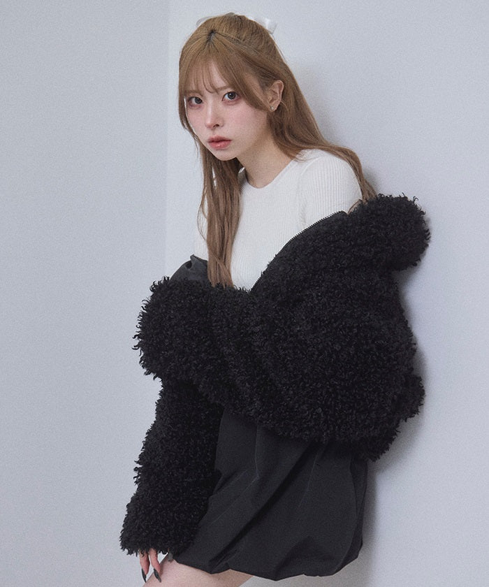 Poodle Faux Fur Short Jacket