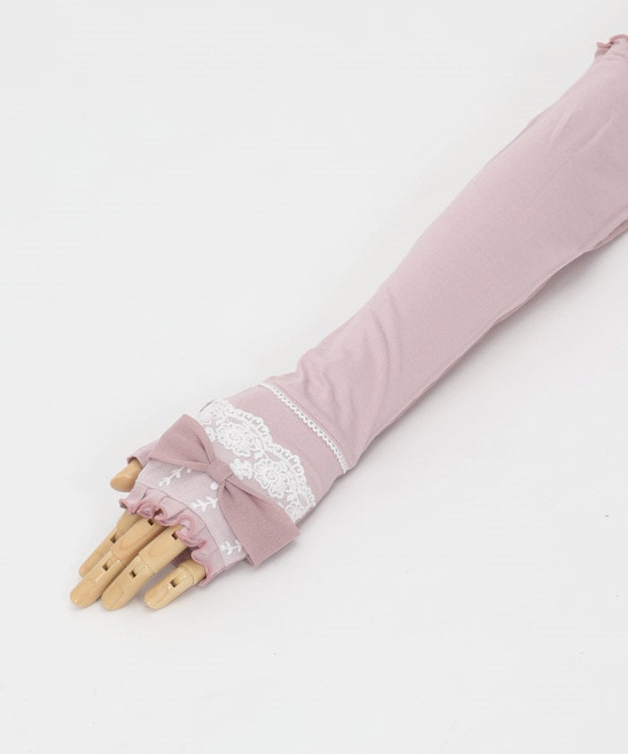Ribbon Design UV Long Gloves
