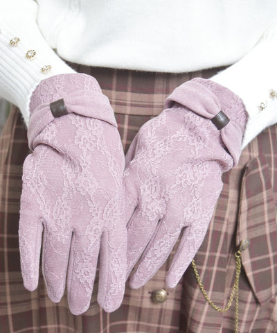 Ribbon Design Full Lace Gloves