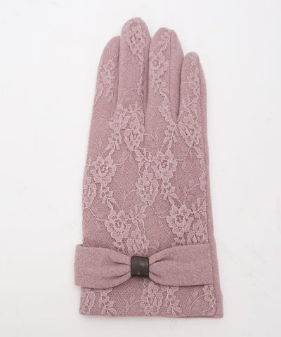 Ribbon Design Full Lace Gloves