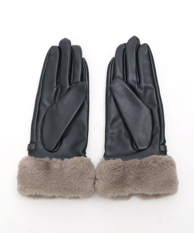 Belt Design Faux Leather Gloves