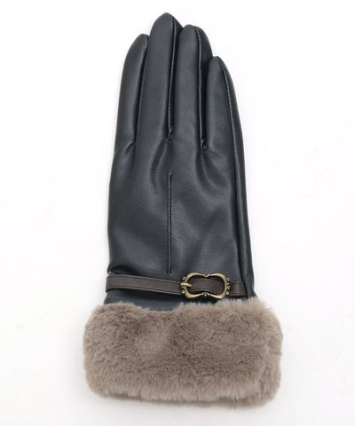 Belt Design Faux Leather Gloves