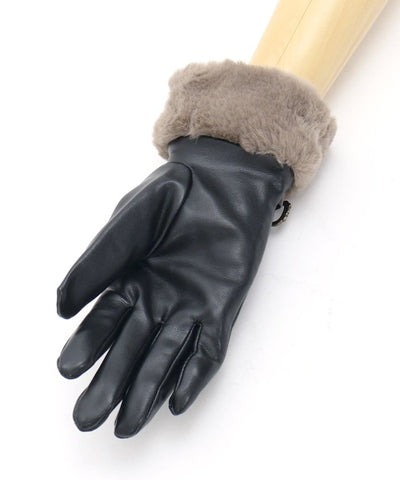 Belt Design Faux Leather Gloves