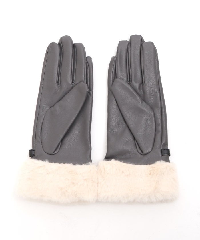 Belt Design Faux Leather Gloves