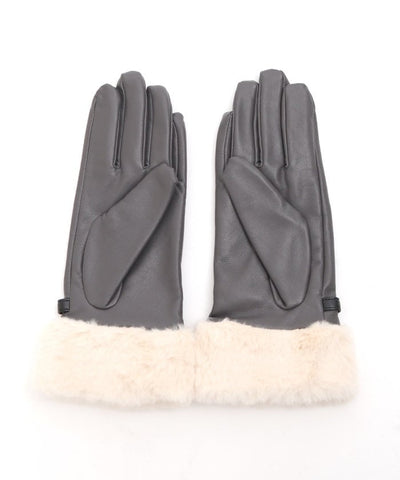 Belt Design Faux Leather Gloves