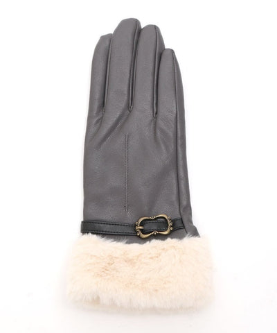 Belt Design Faux Leather Gloves