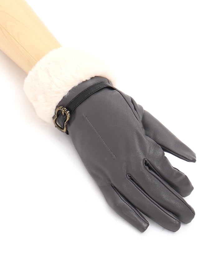 Belt Design Faux Leather Gloves